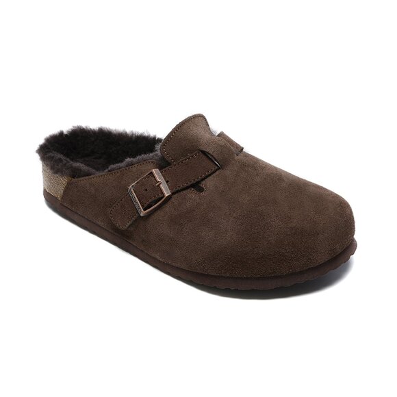 Birkenstock Unisex Adult Boston Shearling Suede Leather Clogs - Picture 1 of 3